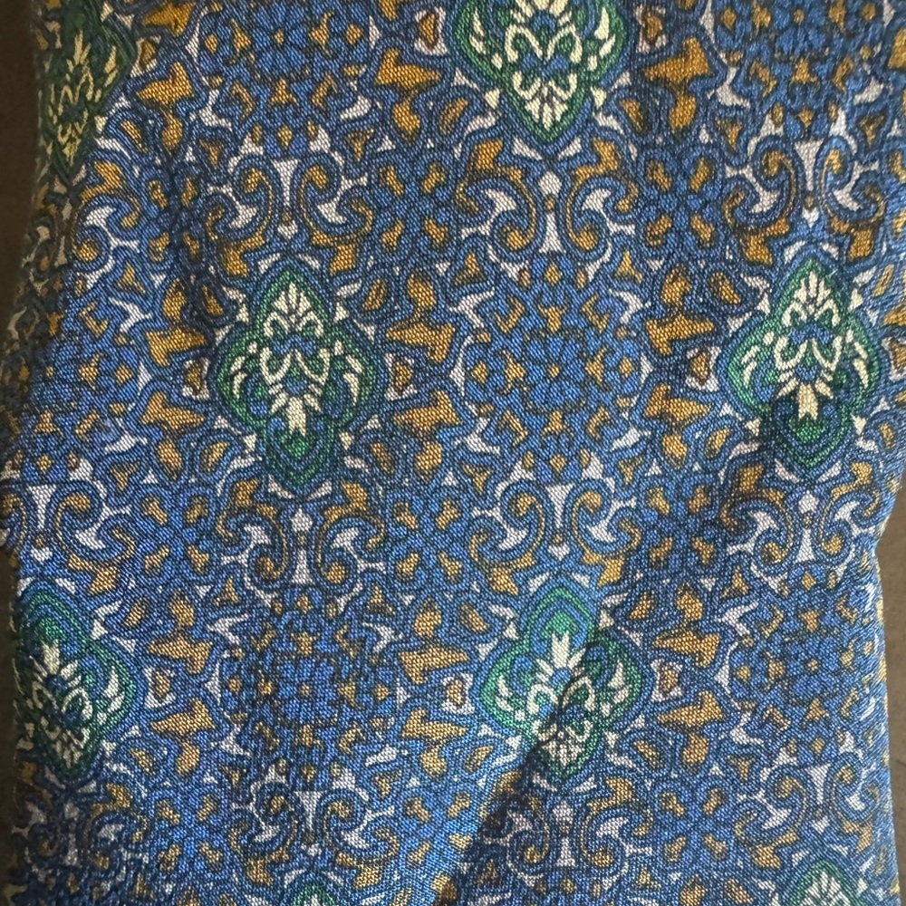 Celine Blue,Green and Gold Ornate Men's Tie - Picture 4 of 5